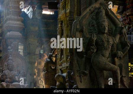 Innen Sri Meenakshi Hindu-Tempel in Madurai in Südindien Stockfoto