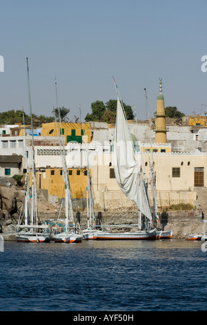 Nubischen Dorf Koti Elephantine Island Aswan oder Assuan-Nil Tal südlichen Oberägypten Stockfoto