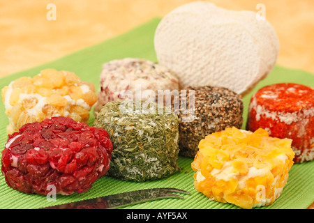 Verschiedene französische Ziegenkäse Stockfoto