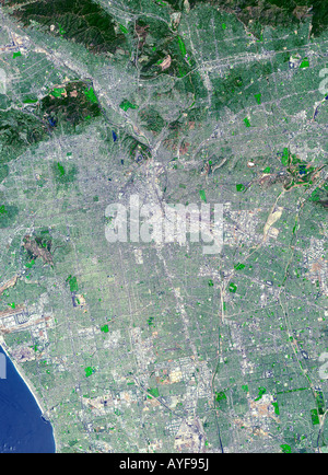 Satellitenbild der Stadt Los Angeles Stockfoto