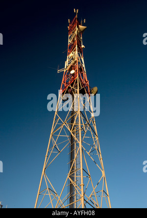 Handy-Mast Jura-Gebirge Ost Frankreich Stockfoto