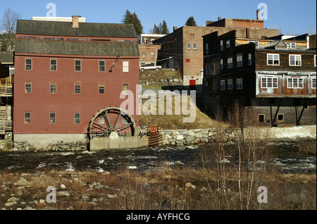 Grist Mill auf dem Ammonoosuc River in New Hampshire wiederhergestellt. Littleton, NH historischen Hafen Stockfoto