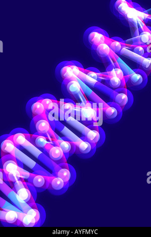 DNA-Doppelhelix Spirale wissenschaftliche 3D illustration Stockfoto