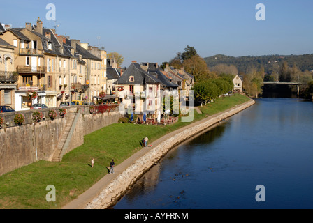Montignac Lascaux und Vézère Fluss Dordogne Perigord Frankreich Stockfoto