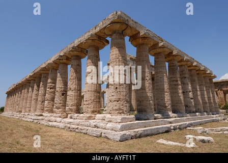 Paestum Italien Basilika von Paestum aka Tempel der Hera Stockfoto