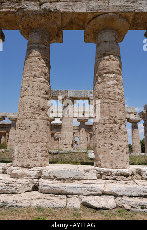 Paestum Italien Basilika von Paestum aka Tempel der Hera Stockfoto