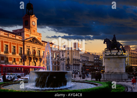 PUERTA DEL SOL MADRID SPANIEN Stockfoto