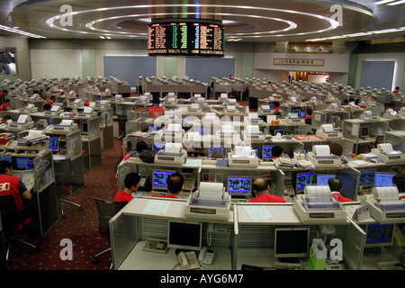 HKE, Hong Kong Stock Exchange Trading Floor, Hong Kong, China Stockfoto