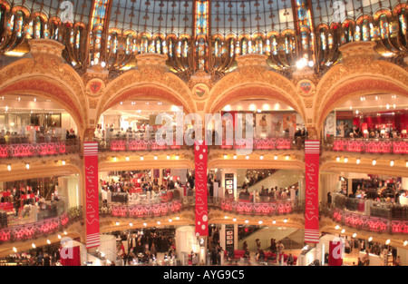 Januar 2005, das Kaufhaus Galeries Lafayette. Paris, Frankreich. Stockfoto