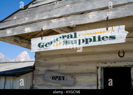 Old West historische General Supplies Store Grand Teton Nationalpark Wyoming USA Stockfoto