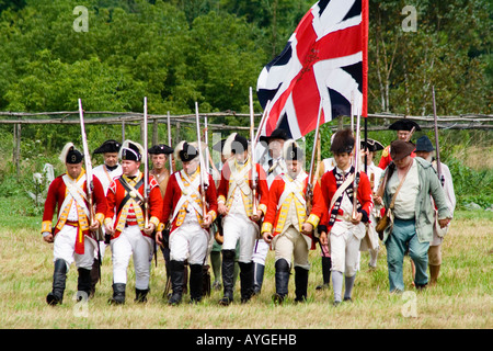 Schlacht von Bennington Triumph für die amerikanischen Kolonisten Vermont Unabhängigkeitskrieg Reenactment Stockfoto