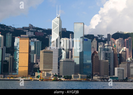 Skyline der Wolkenkratzer Gebäude im Zentrum von Hongkong SAR China Stockfoto