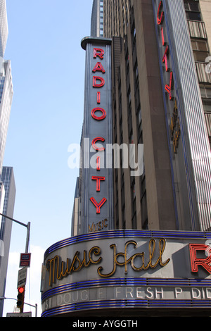 Radio City Music Hall Fassade Stockfoto
