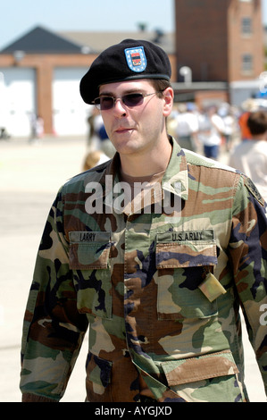 Soldat auf der Luftfahrtmesse in Selfridge Air Force Base Mt Mount Clemens Michigan MI Stockfoto