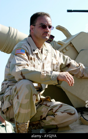 Soldat auf der Tank auf der Air Show in Selfridge Air Force Base Mt Einfassung Clemens Michigan MI Stockfoto