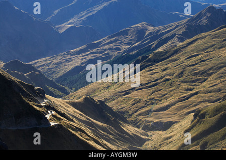 Allradantrieb unterwegs Infamous in Skippers Canyon in der Nähe von Queenstown Südinsel Neuseeland Stockfoto