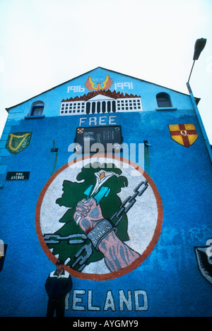 Political Straße Wandmalereien im katholischen Bereich die fällt Road West Belfast in Nordirland Stockfoto