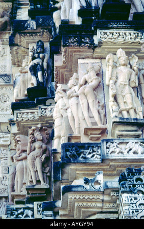 Khajuraho Indien Vishwanath Tempel Detail Stockfoto