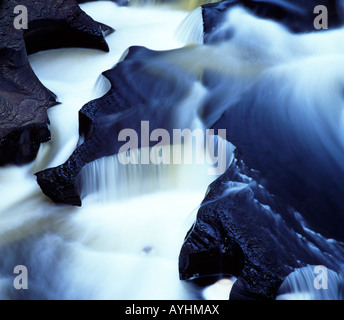 Detail, Presque Isle Fluss, Porcupine Mountains Wildnis State Park, obere Halbinsel, Michigan USA Stockfoto