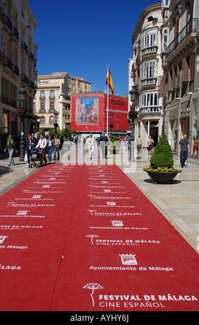 Während des Filmfestivals, Calle Larios in Malaga anzeigen Stockfoto