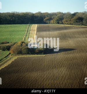 Jahreszeiten-Serie von vier Feldern bei Vernham Dean Hampshire brachliegende Felder Weide November Stockfoto