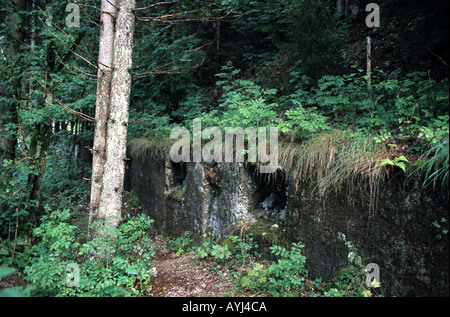 Ruinen der Berghof, Adolf Hitlers Refugium in den Bergen, Obersalzberg, Bayern Stockfoto