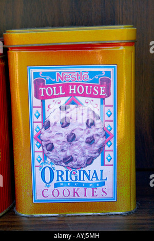 Antike Nestle Toll House Keksdose. St Paul Minnesota USA Stockfoto