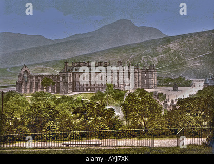 Der Palace of Holyroodhouse in Edinburgh, Schottland, Vereinigtes Königreich, Kunst 1890 bis 1900 Stockfoto