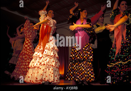 Sevilla-Flamenco-Show für Touristen im tablao Stockfoto