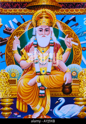 Der Schöpfer indischer Gott Brahma, einer der Triumvirate Stockfoto