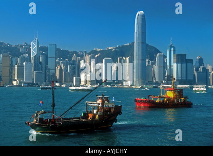 Hafen von Hongkong Skyline von Hong Kong Island Stockfoto