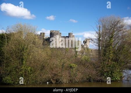 Caerphilly Castle in Süd-Wales, UK Stockfoto