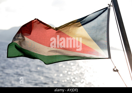 Bunte Nationalflagge der Seychellen Stockfoto
