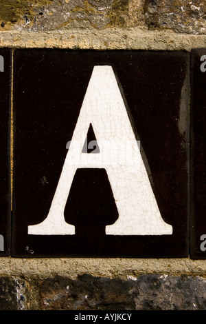 Der Buchstabe A aus Straßenschild London England UK Stockfoto
