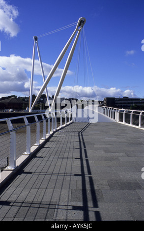 USK-Steg und Zyklus-Brücke, Newport, Monmouthshire, Wales, UK Stockfoto