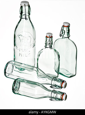 eddington Flaschen Lagerung Konservierung Glasstopfen Stockfoto