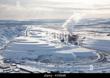 Luftaufnahme des Eisenerzes LKAB mine mine in Kiruna/Schweden, der weltweit größten und modernsten Eisenerz Stockfoto