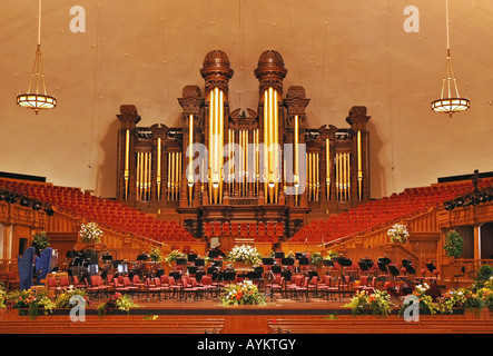 Innenraum des Gebäudes am Temple Square Salt Lake City Utah Mormon Tabernacle Stockfoto