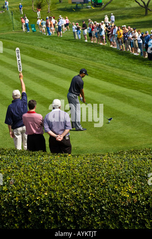 Tiger Woods auf den Abschlag bei der Arnold Palmer Invitational Golf Turnier 2008 Stockfoto