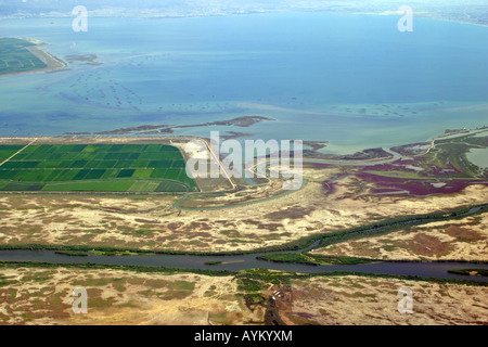 Flussdelta des Axios Fluss, Thermaikos Bucht, Thessaloniki Griechenland Stockfoto