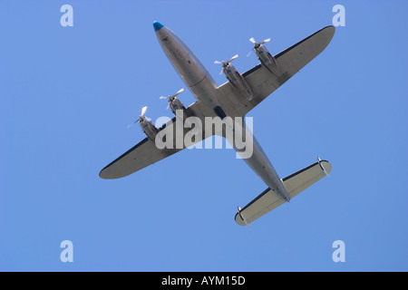 Vier Motoren Lockheed C - 121C Super Constellation Museum Flugzeug, Genf AirShow, Genfersee, Schweiz Stockfoto