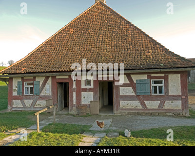 alte halbe Fachwerkhaus im fränkischen Freilichtmuseum Fränkisches Freilandmuseum Bad Windsheim Franken Bayern Deutschland Stockfoto