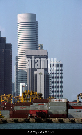 Singapur Hafen Containerschiff depot Stockfoto