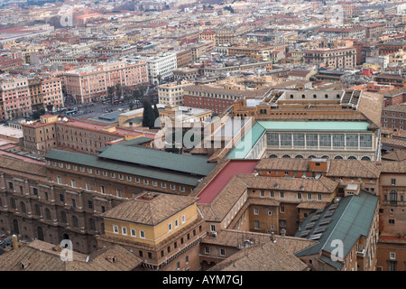 Panoramablick auf Rom vom Petersdom, Vatikan, Rom, Italien Stockfoto