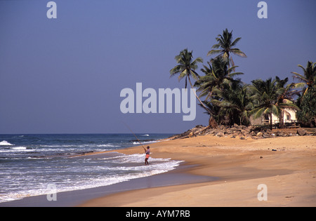 SRI LANKA Strand in der Nähe von Unawatuna an der Südküste Stockfoto