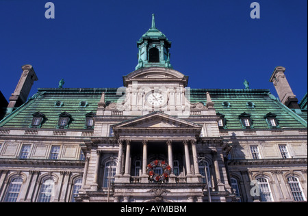 Montreal, das Rathaus oder das Hotel de Ville de Montreal Gebäude in der Altstadt von Montreal, Quebec, Kanada Stockfoto