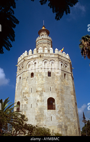 Torre del Oro, der goldene Turm, Sevilla, Spanien Stockfoto