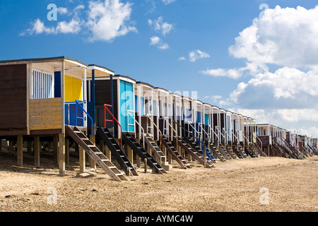 Strandhütten in Southend-on-Sea, Essex, UK Stockfoto