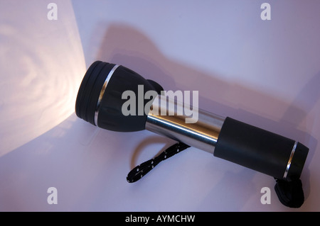 Taschenlampe, glühend, Nahaufnahme Schuss. Stockfoto