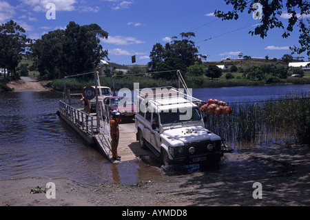 Fahrzeug-Pont am Breede River bei Malgas western Cape Südafrika RSA Stockfoto